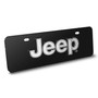 Jeep 3D Logo 12" x 4.25" European Look Black Half-Size Stainless Steel License Plate