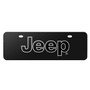 Jeep in Black 3D Logo 12" x 4.25" European Look Black Half-Size Stainless Steel License Plate