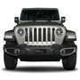 Jeep in Black 3D Logo 12" x 4.25" European Look Black Half-Size Stainless Steel License Plate