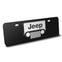 Jeep Grill 3D Logo 12" x 4.25" European Look Black Half-Size Stainless Steel License Plate