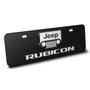 Jeep RubicWrangler 3D Logo 12" x 4.25" European Look Black Half-Size Stainless Steel License Plate