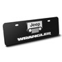 Jeep Wrangler 3D Logo 12" x 4.25" European Look Black Half-Size Stainless Steel License Plate