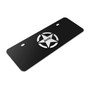 Jeep Willys Star Logo in 3D on Black 12"x4.25" Half-Size Stainless Steel License Plate