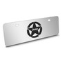Jeep Willys Star Logo in 3D on Chrome 12"x4.25" Half-Size Stainless Steel License Plate