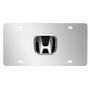 Honda 3D Black Logo on Chrome Stainless Steel License Plate