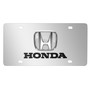 Honda 3D Chrome Logo Dual Chrome Stainless Steel License Plate