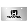 Honda 3D Black Logo Dual Chrome Stainless Steel License Plate