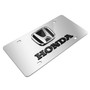 Honda 3D Black Logo Dual Chrome Stainless Steel License Plate