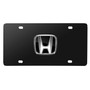 Honda 3D Black Logo on Black Stainless Steel License Plate