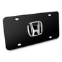 Honda 3D Black Logo on Black Stainless Steel License Plate