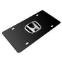 Honda 3D Black Logo on Black Stainless Steel License Plate