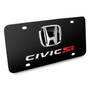 Honda Civic Si 3D Black Logo Dual Black Stainless Steel License Plate