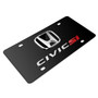 Honda Civic Si 3D Black Logo Dual Black Stainless Steel License Plate
