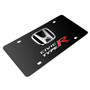 Honda Civic Type-R 3D Black Logo Dual Black Stainless Steel License Plate