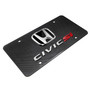 Honda Civic Si 3D Black Logo Dual 100% Real Carbon Fiber License Plate