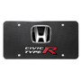 Honda Civic Type-R 3D Black Logo Dual 100% Real Carbon Fiber License Plate