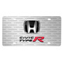 Honda Civic Type-R 3D Dual Logo on Logo Pattern Brushed Aluminum License Plate