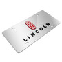 Lincoln in Red 3D Dual Logo Mirror Chrome Stainless Steel License Plate