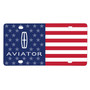 Lincoln Aviator Logo USA Flag Graphic Special Aluminum Metal License Plate