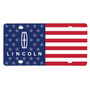 Lincoln Logo USA Flag Graphic Special Aluminum Metal License Plate