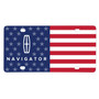 Lincoln Navigator Logo USA Flag Graphic Special Aluminum Metal License Plate