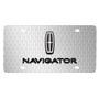 Lincoln Navigator 3D Logo on Front Grill pattern Brushed Aluminum License Plate