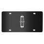 Lincoln 3D Large-Size Metal Logo on Black Carbon Fiber Pattern Stainless Steel License Plate