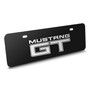 Ford Mustang GT 3D Logo 12" x 4.25" European Look Black Half-Size Stainless Steel License Plate