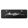 Ford Mustang Script 3D Logo 12" x 4.25" European Look Black Half-Size Stainless Steel License Plate