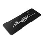 Ford Mustang Script 3D Logo 12" x 4.25" European Look Black Half-Size Stainless Steel License Plate