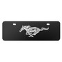 Ford Mustang 3D Logo 12" x 4.25" European Look Black Half-Size Stainless Steel License Plate