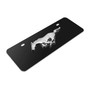 Ford Mustang 3D Logo 12" x 4.25" European Look Black Half-Size Stainless Steel License Plate