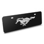 Ford Mustang 3D Logo 12" x 4.25" European Look Black Half-Size Stainless Steel License Plate