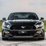 Ford Mustang 3D Logo 12" x 4.25" European Look Black Half-Size Stainless Steel License Plate