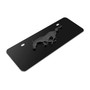Ford Mustang 3D Black Pony Logo on 12" x 4.25" Half-Size Black Stainless Steel License Plate
