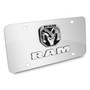 2019 RAM 3D Dual Logo on 12"X6" Chrome Stainless Steel License Plate