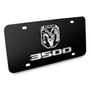 2019 RAM 3500 3D Dual Logo on 12"X6" Black Stainless Steel License Plate