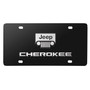 Jeep Cherokee 3D Dual Logo Black Stainless Steel License Plate Made in USA