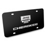 Jeep Cherokee 3D Dual Logo Black Stainless Steel License Plate Made in USA