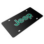 Jeep Green Logo Black Stainless Steel License Plate