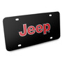 Jeep Red Logo Black Stainless Steel License Plate