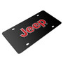 Jeep Red Logo Black Stainless Steel License Plate