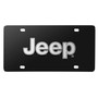 Jeep Silver Logo Black Stainless Steel License Plate