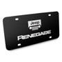 Jeep Renegade 3D Dual Logo Black Stainless Steel License Plate