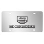 Jeep Cherokee 3D Dual Logo Mirror Chrome Stainless Steel License Plate