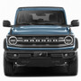 Ford Bronco 3D Chrome Logo on 12" x 4.25" European Look Black Half-Size Stainless Steel License Plate