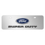 Ford Super-Duty 3D Logo 12" x 4.25" European Look Chrome Half-Size Stainless Steel License Plate