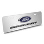 Ford Super-Duty 3D Logo 12" x 4.25" European Look Chrome Half-Size Stainless Steel License Plate