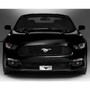 Ford Mustang 3D Black Pony Logo on 12" x 4.25" Half-Size Chrome Stainless Steel License Plate