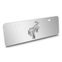 Ford Bronco 3D Chrome Logo on 12" x 4.25" European Look Chrome Half-Size Stainless Steel License Plate